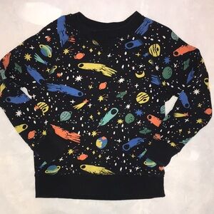 Hanna Anderson Universe Print Cotton Sweatshirt | Size 5